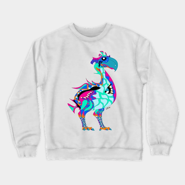 dodo dinosaur beast ecopop kaiju bird art Crewneck Sweatshirt by jorge_lebeau